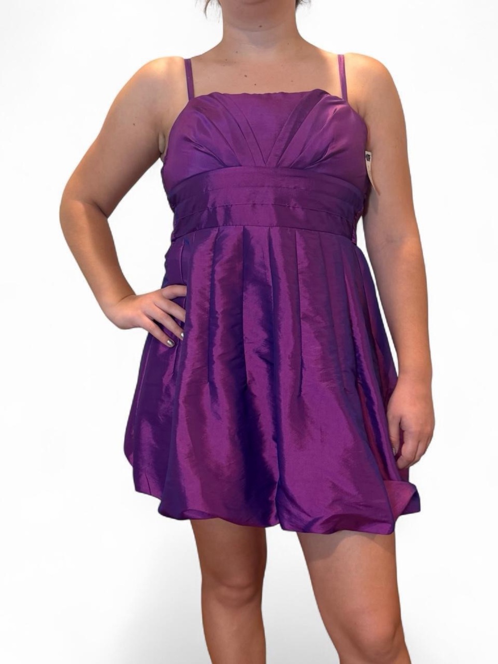 Forever 21 Purple Taffeta Babydoll Mini Dress Medium